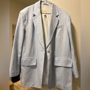 H&M Sky Blue Linen Blend Blazer